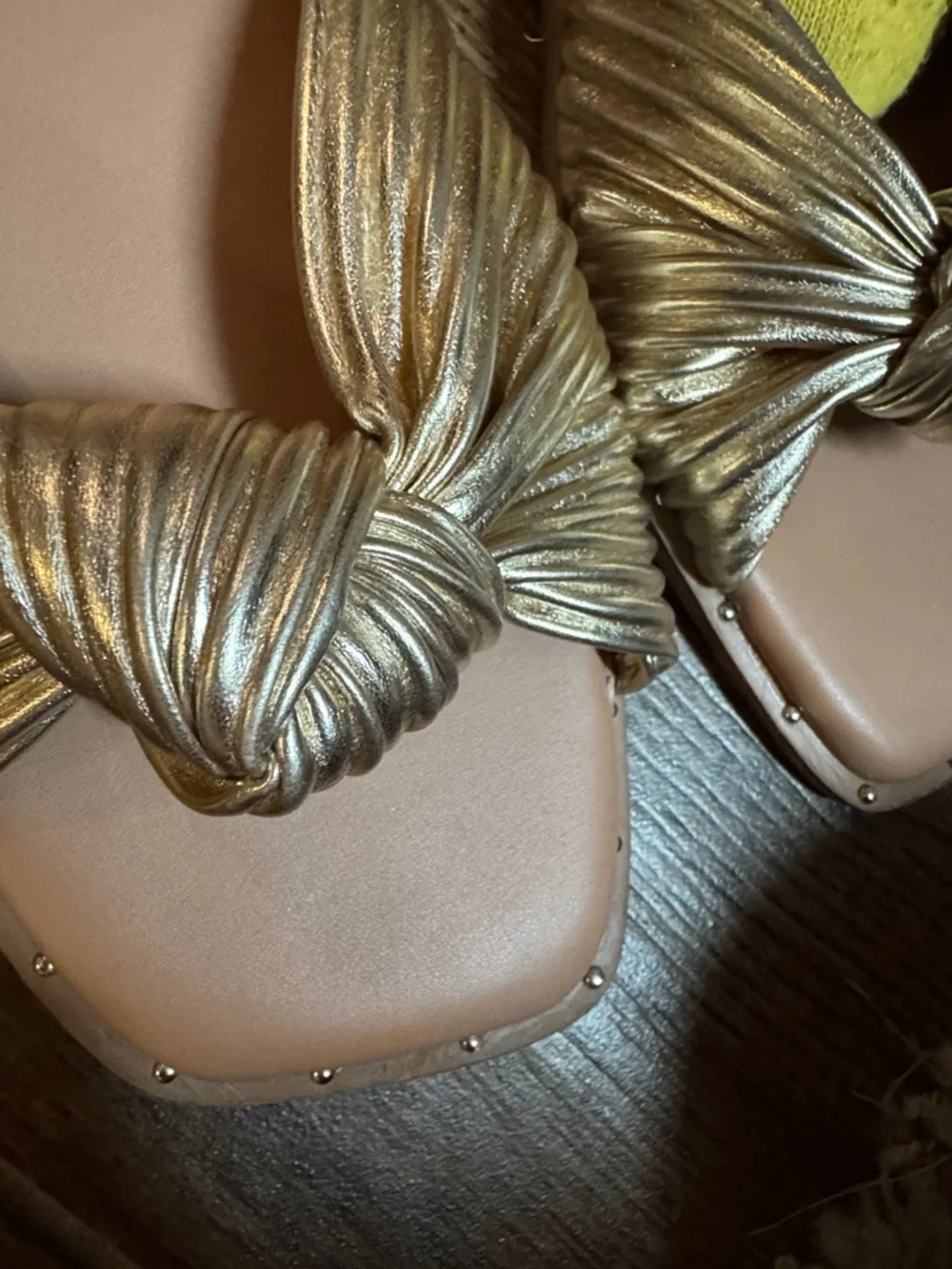 7WW torrid Metallic Gold Knotted Slide Sandals - Picture 5 of 5
